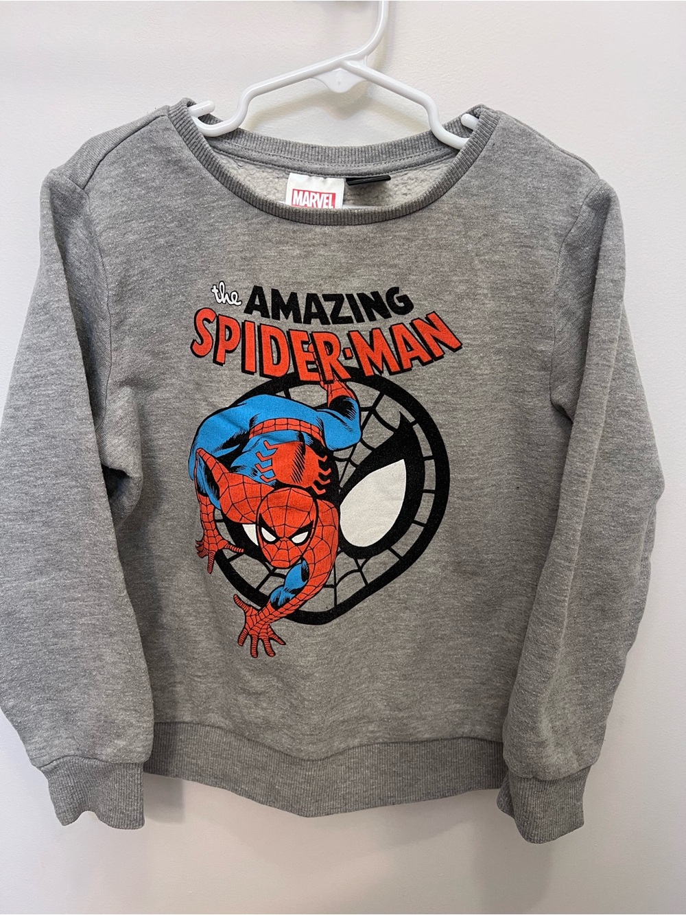 Marvel Grey Spider-Man Graphic Sweatshirt with Red & Blue Print